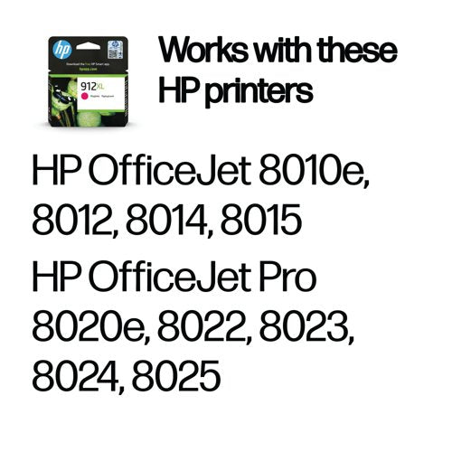 HP 912XL Original Ink Cartridge High Yield Magenta 3YL82AE