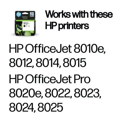 HP 912XL Original Ink Cartridge High Yield Black 3YL84AE