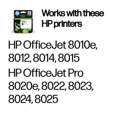 HP 912XL Original Ink Cartridge High Yield Black 3YL84AE