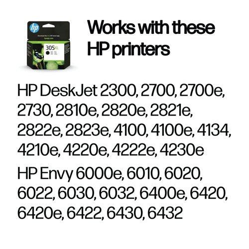 HP 305XL Original Ink Cartridge High Yield Black 3YM62AE