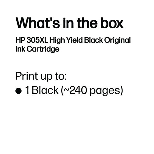 HP 305XL Original Ink Cartridge High Yield Black 3YM62AE