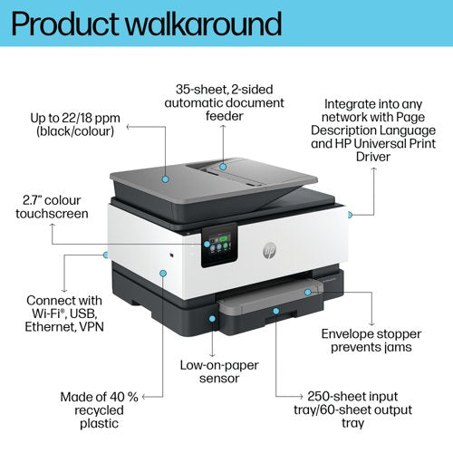 HP OfficeJet Pro 9120b A4 4-in-1 Wireless Colour Inkjet Printer 4V2N0B#687