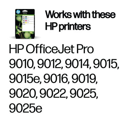 HP 963 Original Ink Cartridge 10.74/10.77/10.7/24.09-ml CMYK 4-pack 6ZC70AE