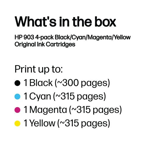 HP 903 Original Ink Cartridge 4.5/12.4-ml CMYK 4-pack 6ZC73AE