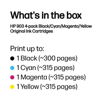 HP 903 Original Ink Cartridge 4.5/12.4-ml CMYK 4-pack 6ZC73AE