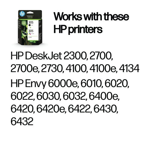 HP 305 Original Ink Cartridge Black/Tri-color 2-pack 6ZD17AE