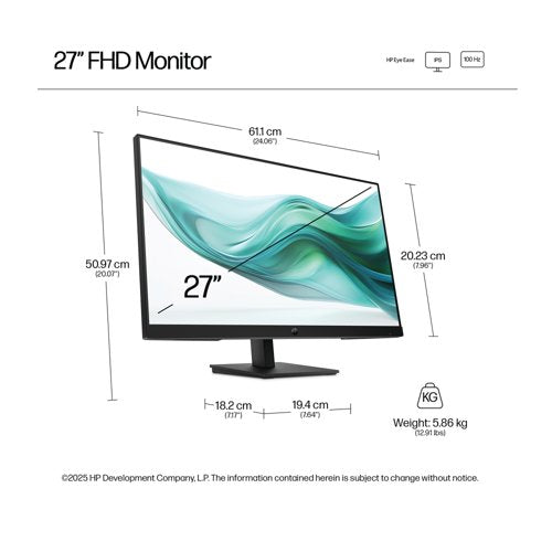 HP Series 3 Pro B0CG8UT 27 inch Monitor IPS Full HD B0CG8UT#ABU