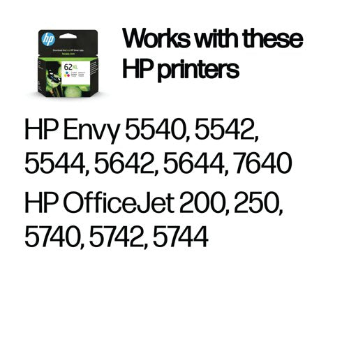HP 62XL Original Ink Cartridge High Yield Tri-color C2P07AE