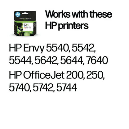 HP 62XL Original Ink Cartridge High Yield Tri-color C2P07AE