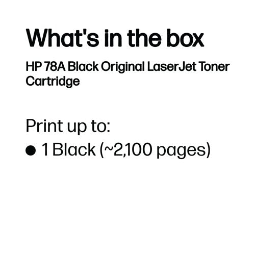 HP 78A Original LaserJet Toner Cartridge Black CE278A
