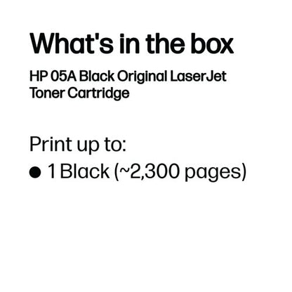HP 05A Original LaserJet Toner Cartridge Black CE505A