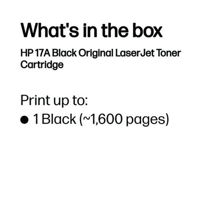 HP 17A Original LaserJet Toner Cartridge Black CF217A