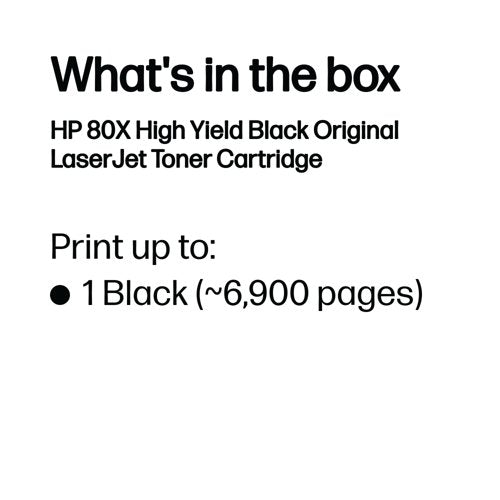 HP 80X Original LaserJet Toner Cartridge High Yield Black CF280X