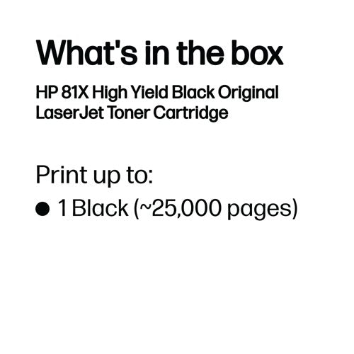 HP 81X Original LaserJet Toner Cartridge High Yield Black CF281X