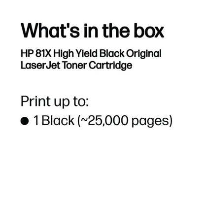 HP 81X Original LaserJet Toner Cartridge High Yield Black CF281X