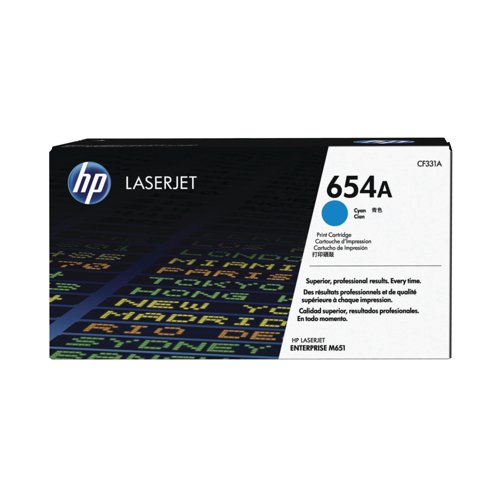 HP 654A Original LaserJet Toner Cartridge Cyan CF331A