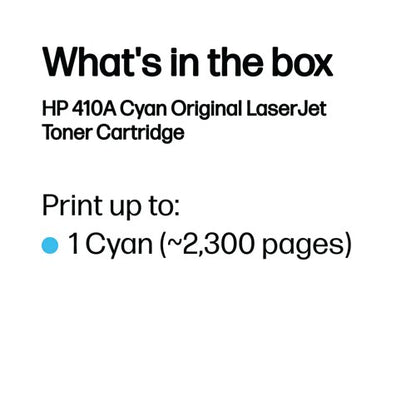 HP 410A Original LaserJet Toner Cartridge Cyan CF411A