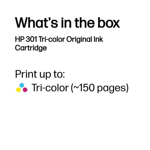 HP 301 Original Ink Cartridge 3-ml Tri-color CH562EE