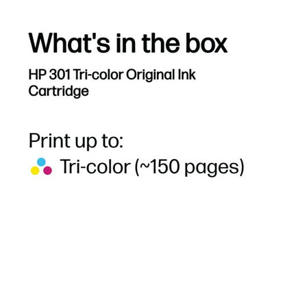 HP 301 Original Ink Cartridge 3-ml Tri-color CH562EE