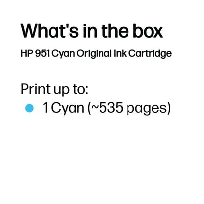 HP 951 Original Ink Cartridge 8.5-ml Cyan CN050AE