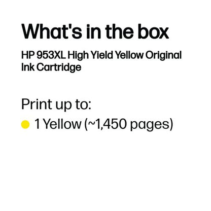 HP 953XL Original Ink Cartridge High Yield Yellow F6U18AE