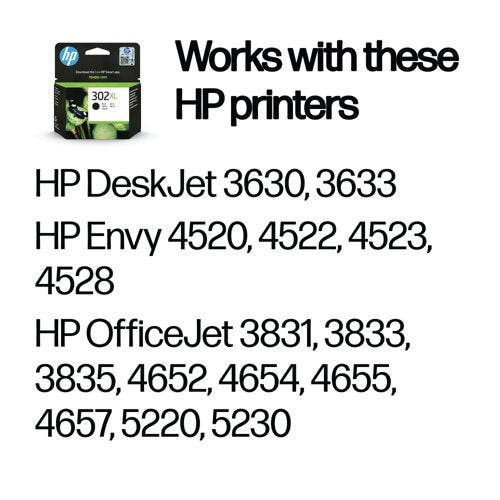 HP 302XL Original Ink Cartridge High Yield Black F6U68AE