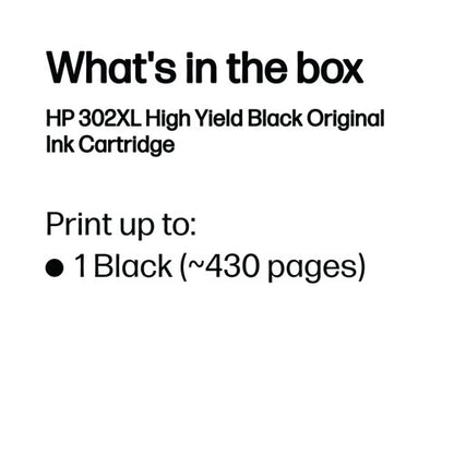 HP 302XL Original Ink Cartridge High Yield Black F6U68AE