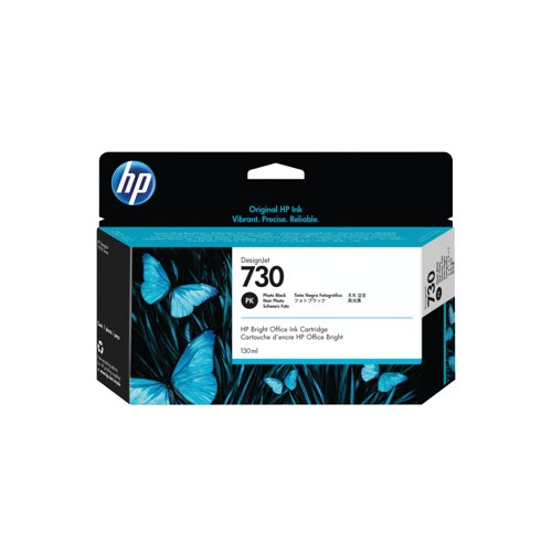 HP 730 DesignJet Ink Cartridge 130-ml Black P2V67A