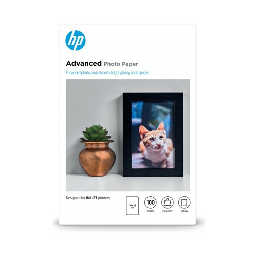 HP Advanced Glossy Photo Paper 10 x 15cm Borderless 250gsm (Pack of 100) Q8692A