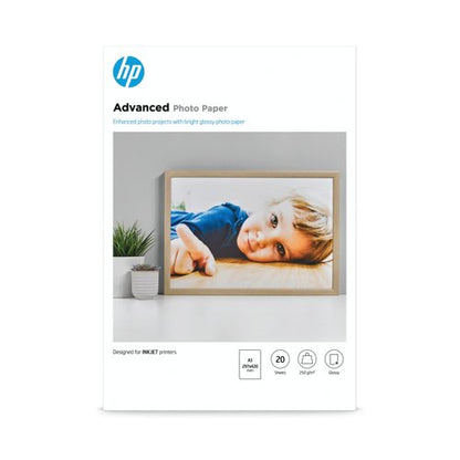 HP Advanced Glossy Photo Paper A3 250gsm (Pack of 20) Q8697A