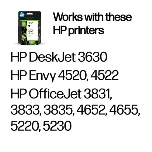 HP 302 Original Ink Cartridge 3.5/4-ml Black/Tri-color X4D37AE