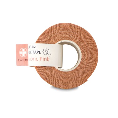 Reliance Medical Relitape Fabric Elastic Strapping Tape Pink 2.5cmx4.5m (Pack of 12) 612