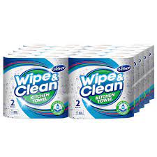 Velvet Wipe & Clean Kitchen Roll Towel Twin Pack