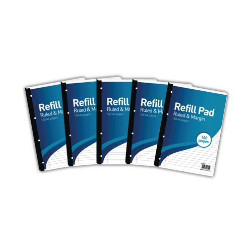 Hamelin 8mm Ruled/Margin Refill Pad A4 80 Sheet (Pack of 5) 400127657