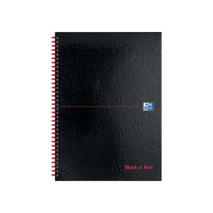 Oxford Black N Red Hardback Wirebound Notebook 140 Pages A4 (Pack of 2) 400194794