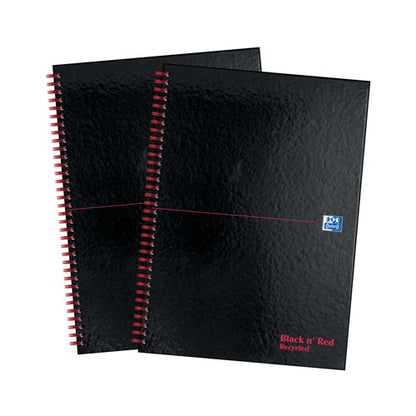 BlackNRed Hardback Wirebound Recycled Notebook A4 (Pack of 2) 400194990