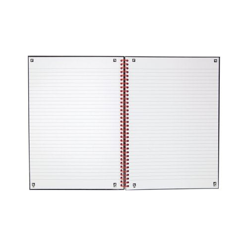 BlackNRed Hardback Wirebound Recycled Notebook A4 (Pack of 2) 400194990
