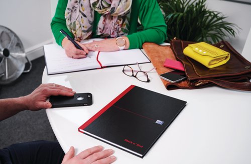Black n' Red Casebound Smart Ruled Hardback Notebook A4 100080428