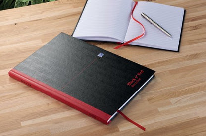 Oxford Black N Red Hardback Casebound Recycled Notebook 192 Pages A4 (Pack of 2) 400194939