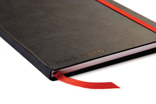 Black n' Red Casebound Hardback Notebook Ruled A5 Black 400033673