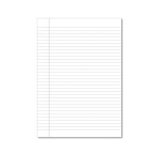 Hamelin Loose Leaf Paper 8mm Lined 1000 Page Unpunched with Margin A4 (Pack of 5) 100104040