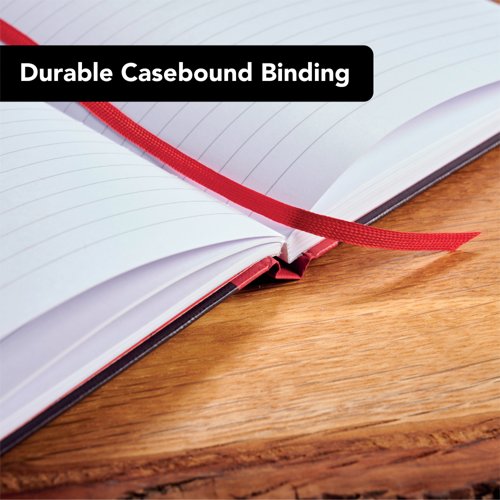 Black n' Red Casebound Ruled Recycled Hardback Notebook 192 Pages A5 (Pack of 5) 100080430