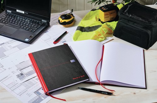 Black n' Red Casebound Ruled Hardback Notebook A4 100080473