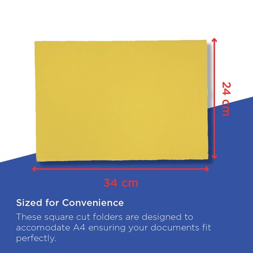 Guildhall Square Cut Folder Mediumweight Foolscap Yellow (Pack of 100) FS250-YLWZ