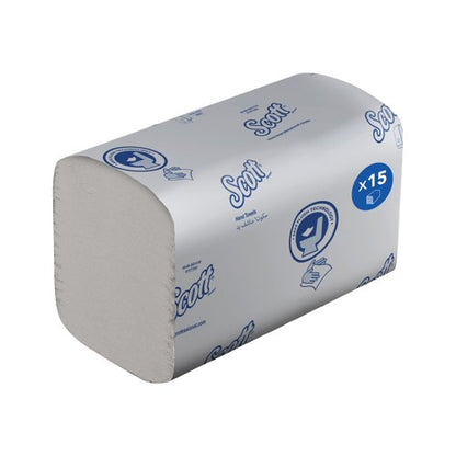 Scott Flushable Folded Hand Towels 1-Ply x322 White Pack of 15 6659