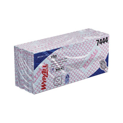 Wypall Interfolded Cleaning Cloths Red Pack of 50 7444