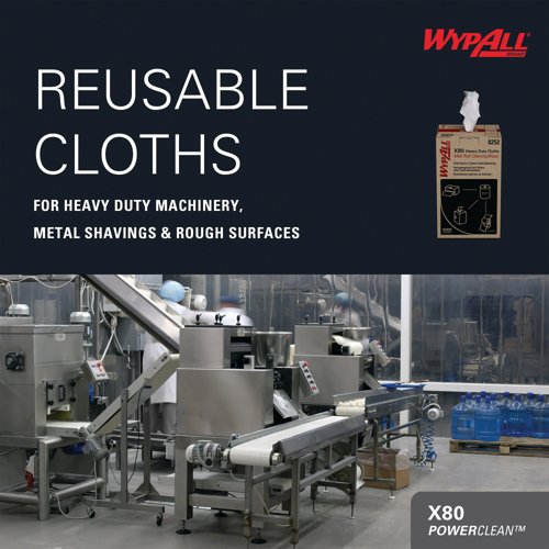Wypall X80 Power Clean Midi Cleaning Wiper Roll x180 White 8252