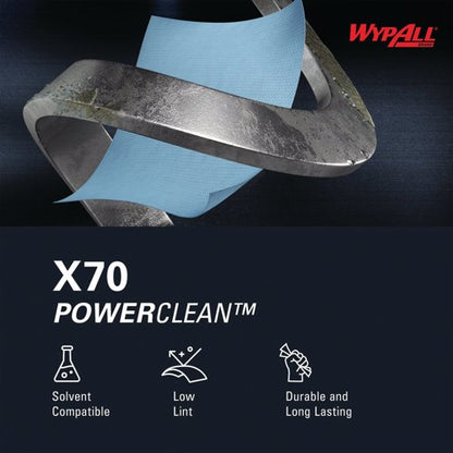 Wypall X70 Power Clean Midi Cleaning Wiper Roll x215 Cloths Blue 8251