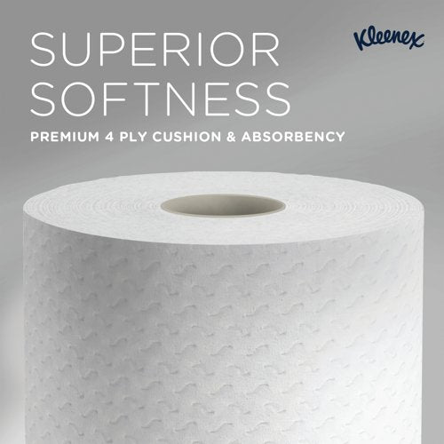 Kleenex Standard Paper Toilet Roll 4-Ply x160 Sh White Pack of 24 8484