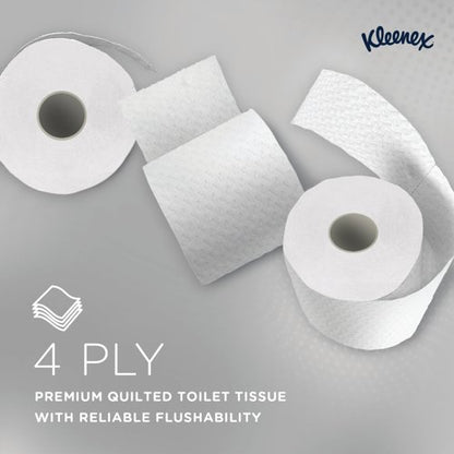 Kleenex Standard Paper Toilet Roll 4-Ply x160 Sh White Pack of 24 8484